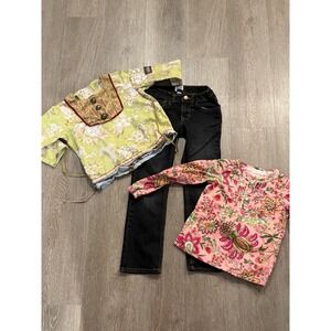 LOT Girls Clothing Matilda Jane Free Planet Floral Tops Childrens Place Jeans 6